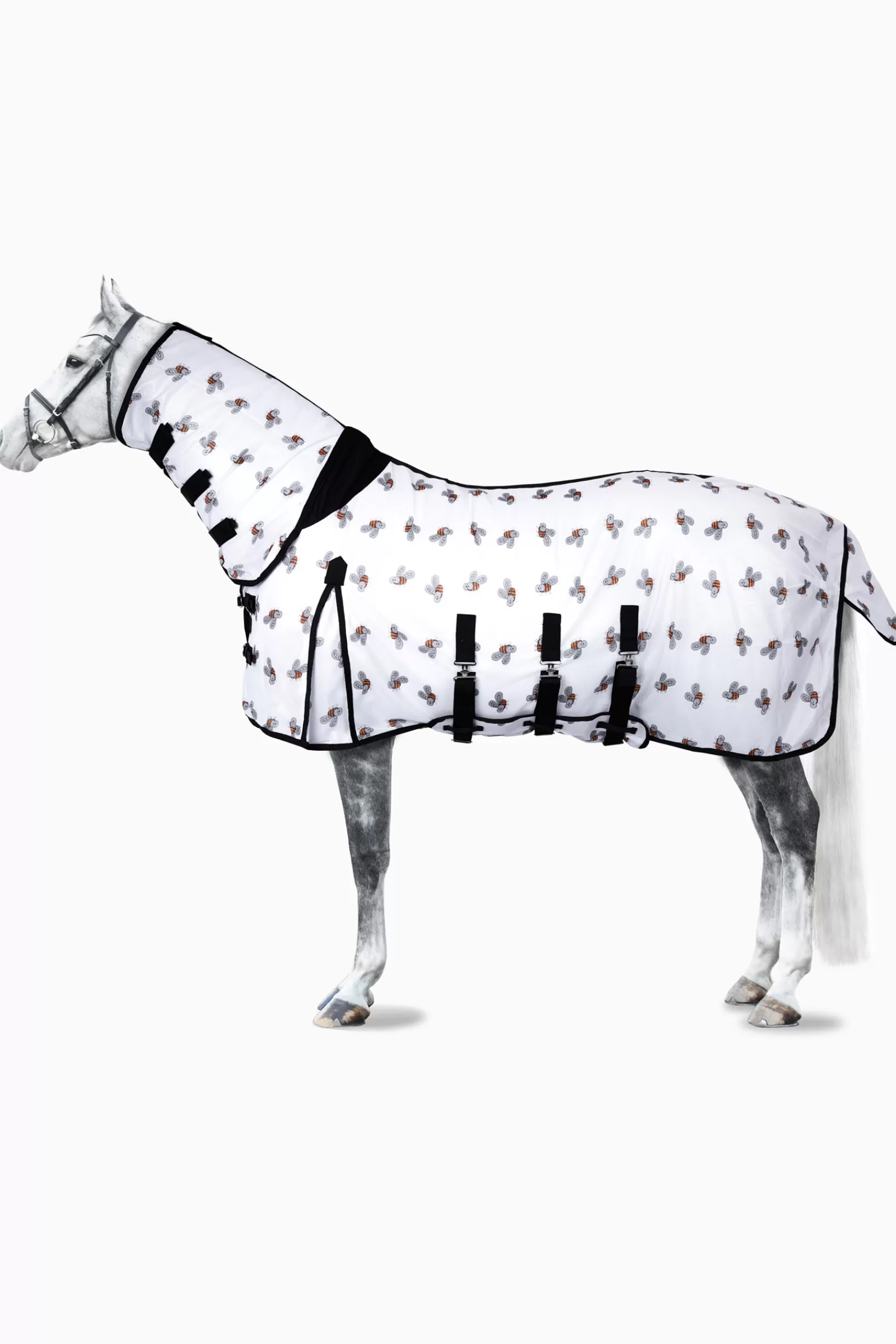 * Defender Derka Przeciwko Owadom Z Kapturem I Klapa Na Brzuch White/ Fly Print New