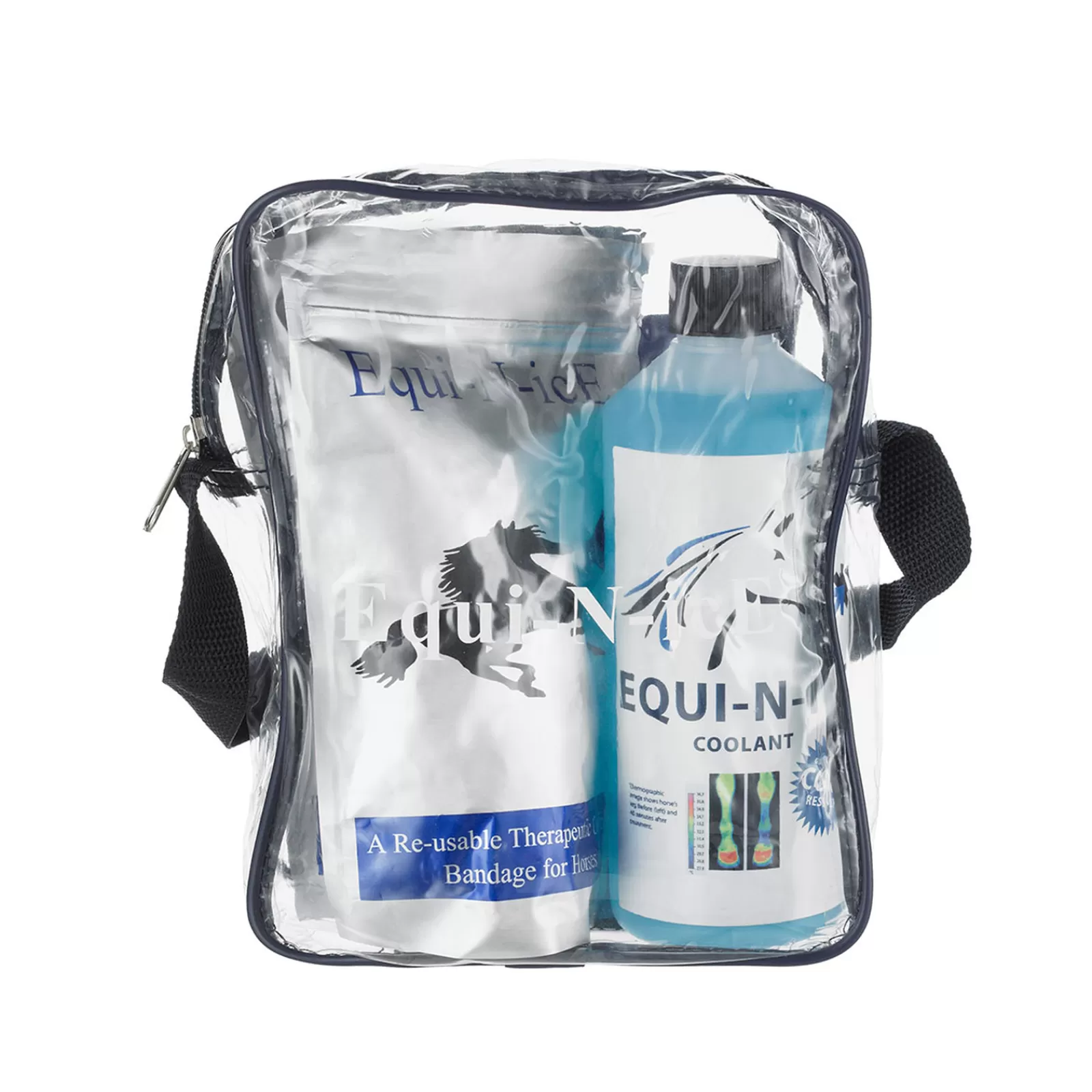 equinice Equi-N-Ice Stable Pack (2 Bandaze + 500Ml) White/Blue Cheap