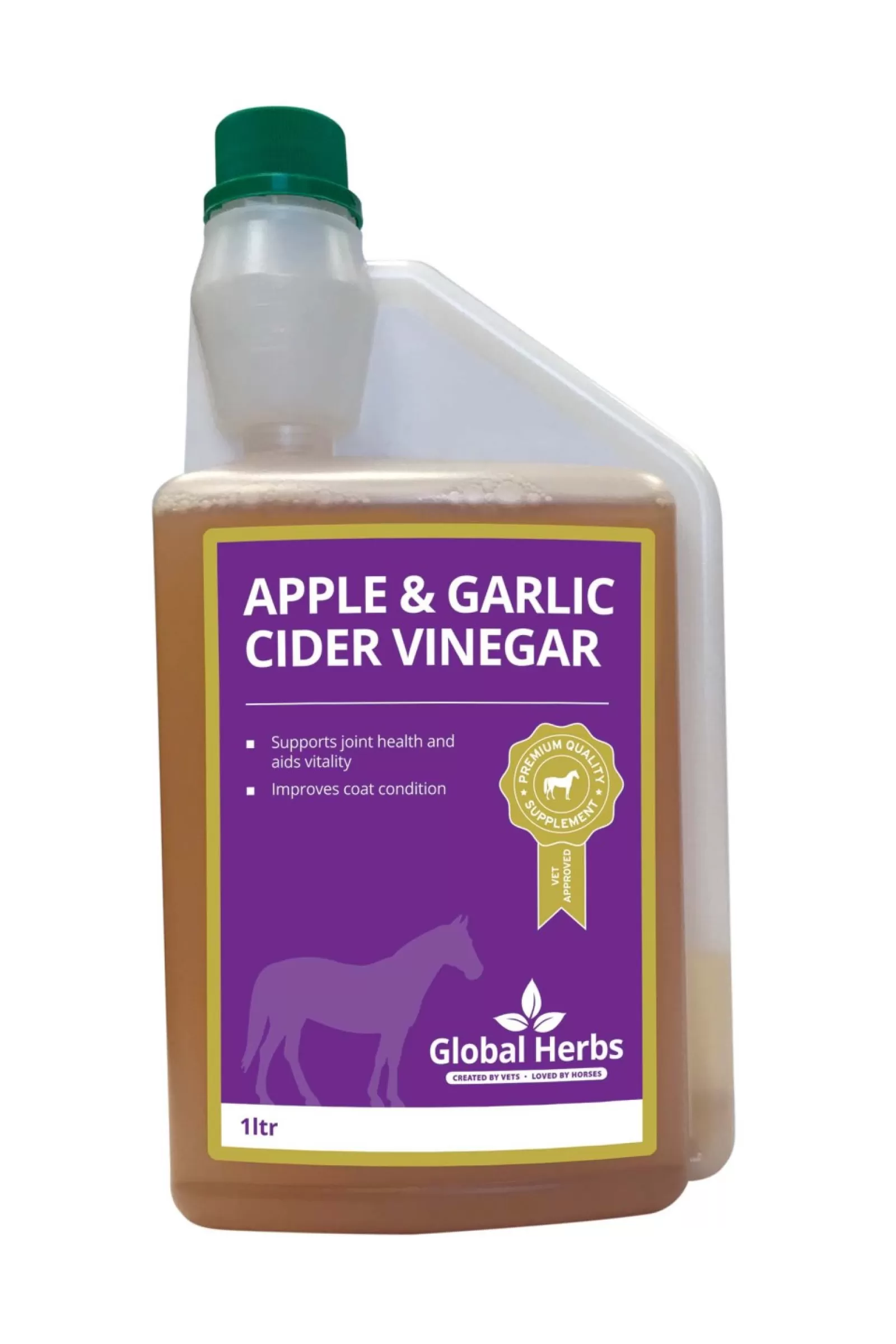 globalherbs Global Herbs Ocet Jablkowy I Czosnkowy Z Cydru 1 Litr - Konie