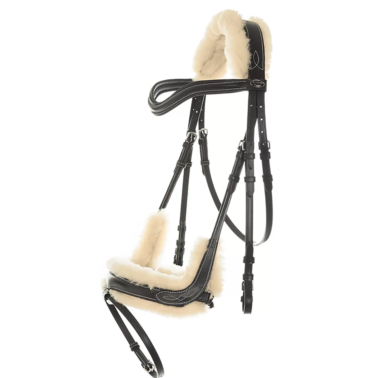 kavalkade Ivy Sheepskin Bridle Black New