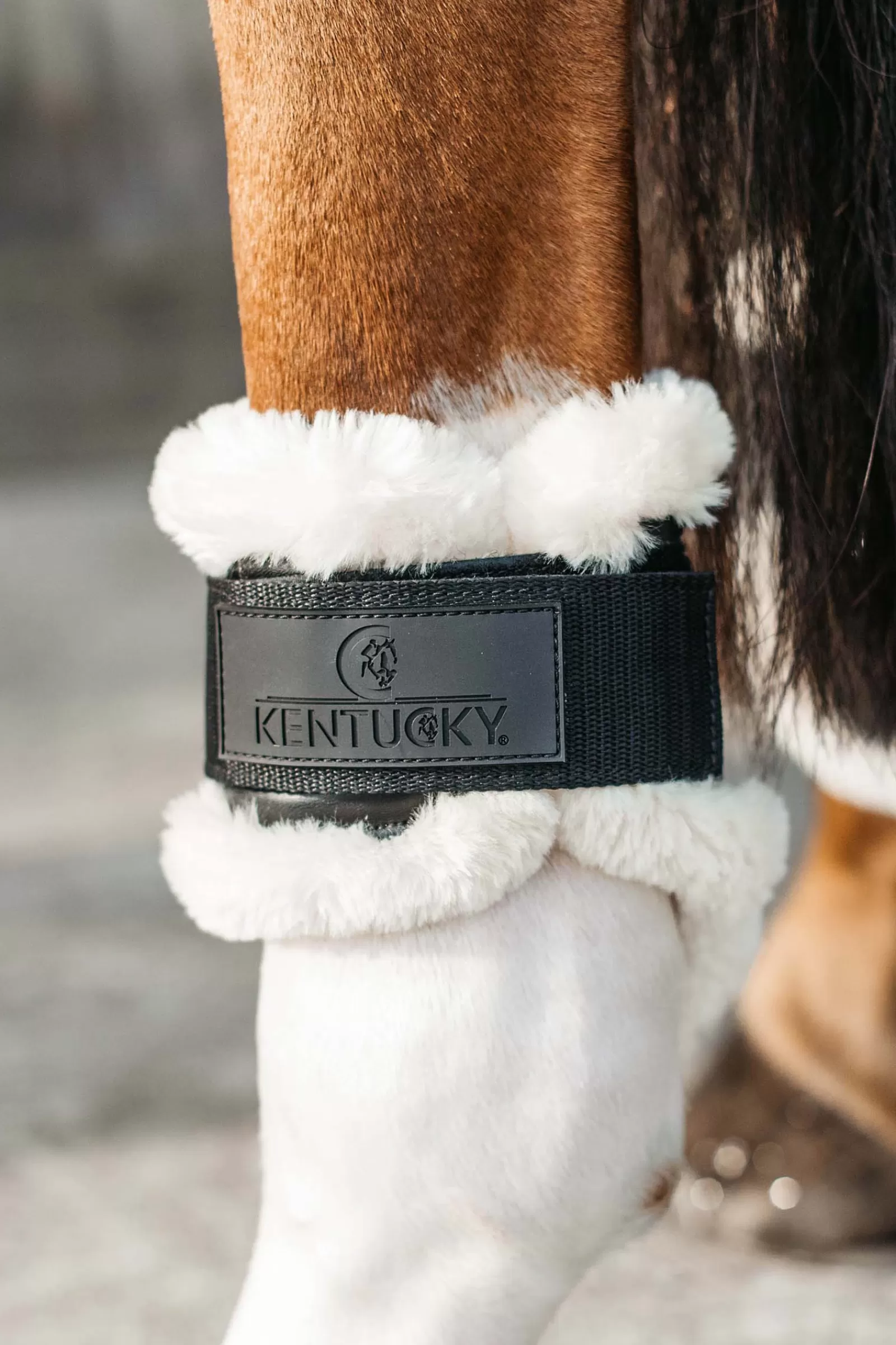 kentucky Horsewear Ochraniacze Z Weganskim Futerkiem Dla Mlodych Koni Black New