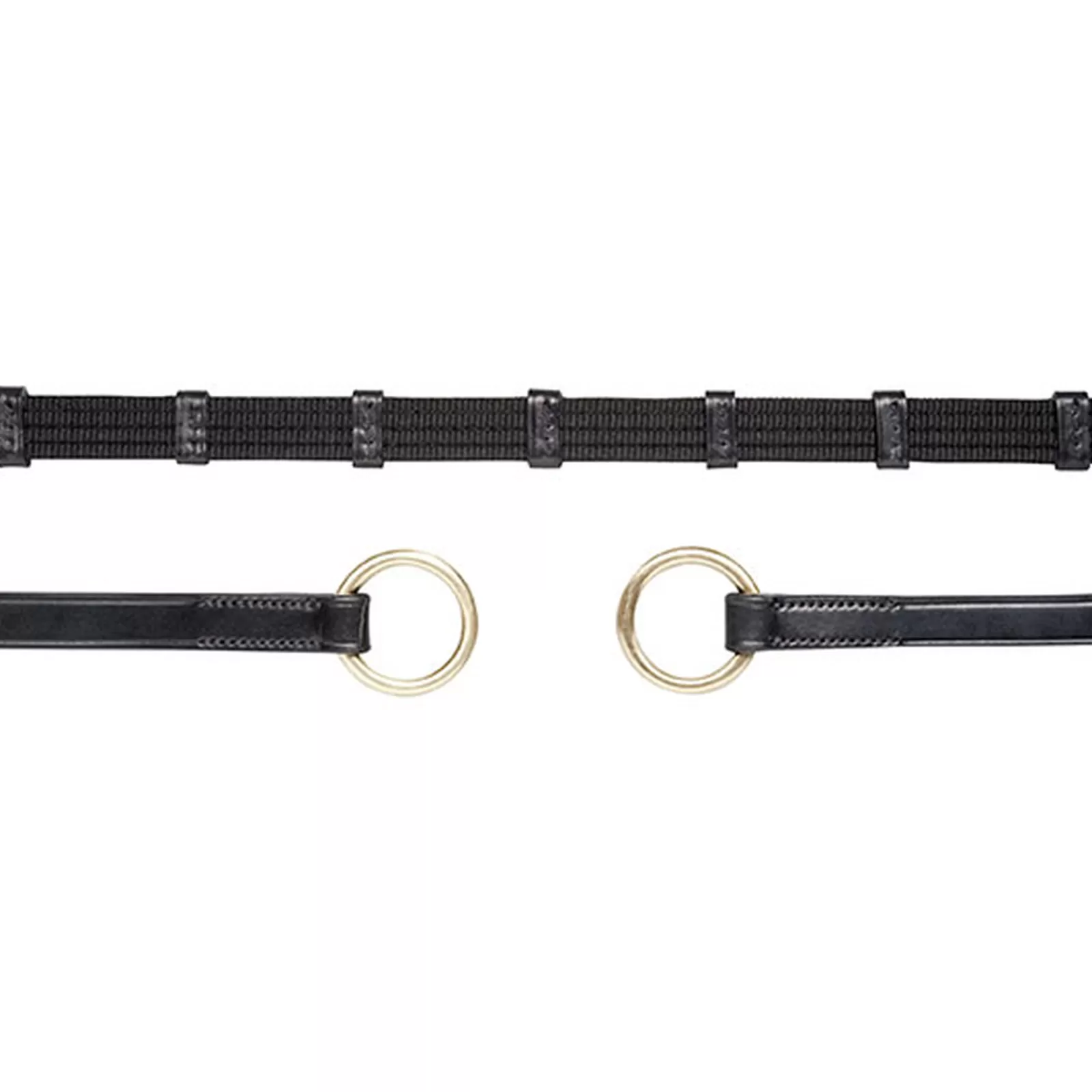 schockemohle Wodze Reins Z Kółkami, Basic Black/Silver Cheap